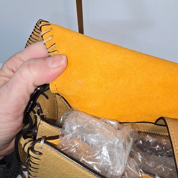 Coach 1941 Whiplash Saddle Bag Fringe Braided Pebble Leather Camel Brown NWT - Picture 10 of 15